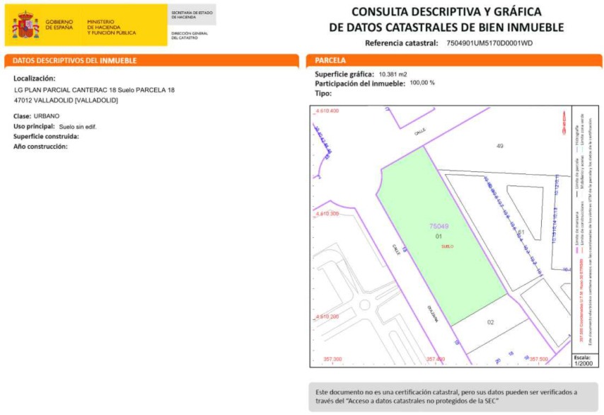 Detalles de la parcela